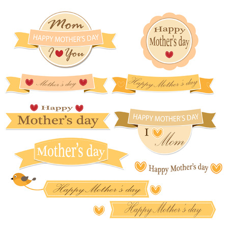 Mother day label  set vectorのイラスト素材