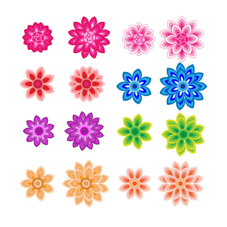 Flower petals overlapping colorful vectorのイラスト素材