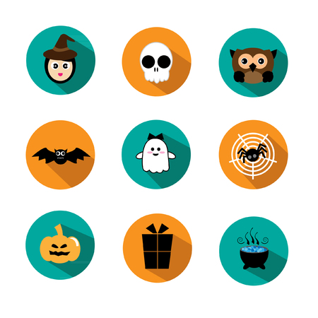 Halloween icons vectorのイラスト素材