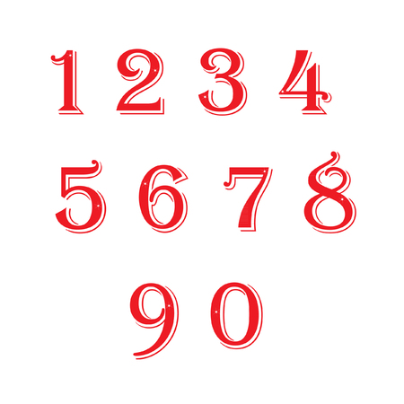 Number red vectorのイラスト素材