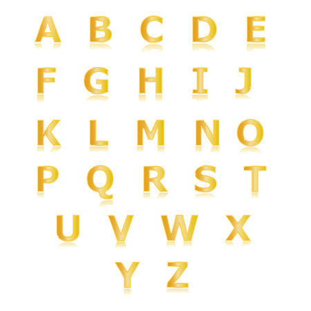 Gold alphabet set a to z vectorのイラスト素材