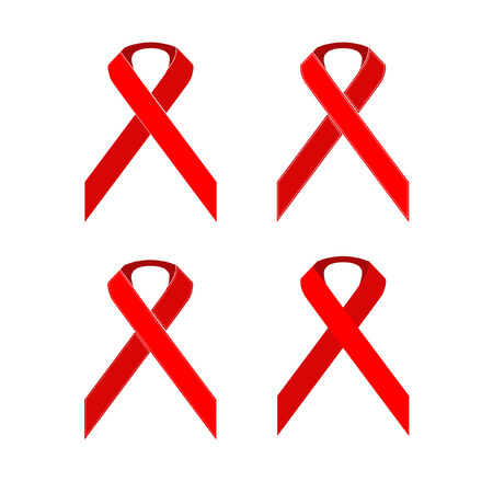 Red ribbon vectorのイラスト素材