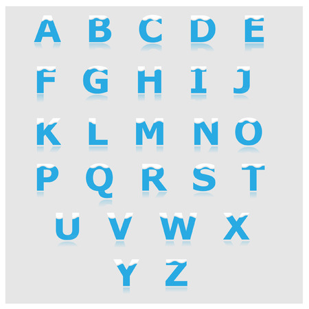 White and blue alphabet set a to z vectorのイラスト素材