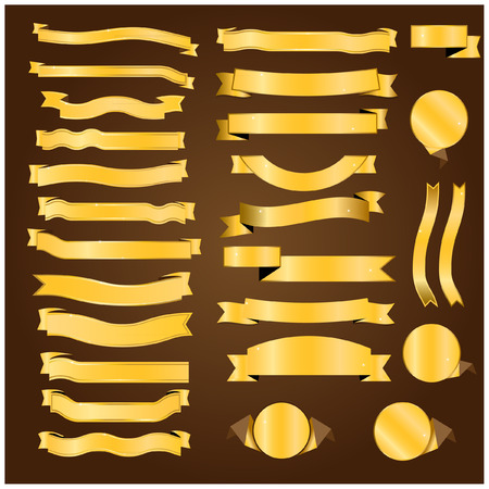 Gold ribbonのイラスト素材
