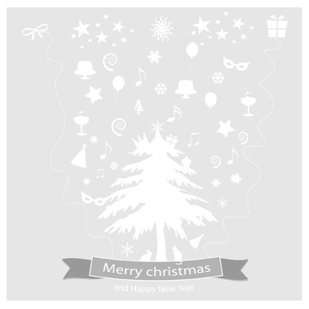 Icon christmas and happy new yearのイラスト素材