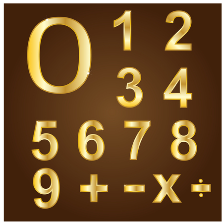 Gold numbersのイラスト素材