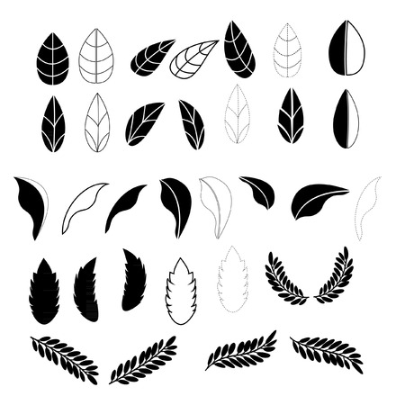 leafs icons for pattern with white backgroundのイラスト素材