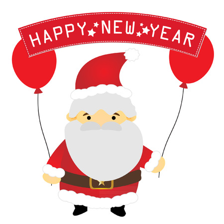 Santa claus holding a happy new year vectorのイラスト素材