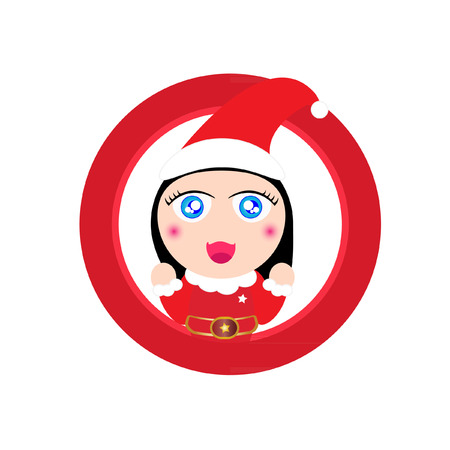 Cute girl Santa claus vectorのイラスト素材