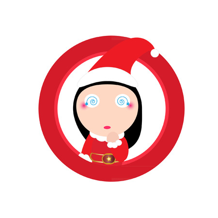 Cute girl Santa claus vectorのイラスト素材
