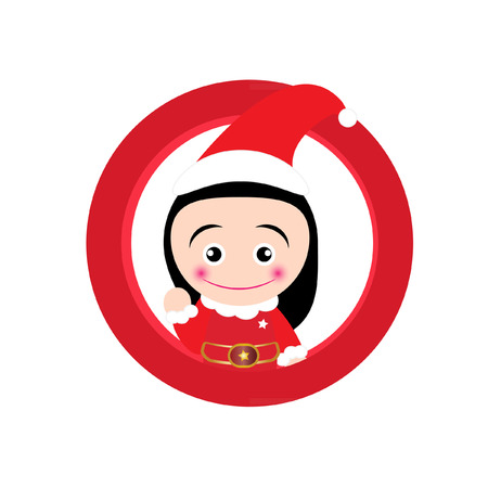 Cute girl Santa claus vectorのイラスト素材