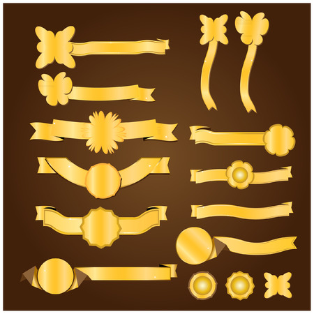Gold ribbon vectorのイラスト素材