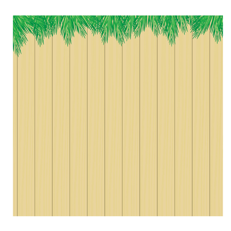 Christmas wooden background with fir branchesのイラスト素材