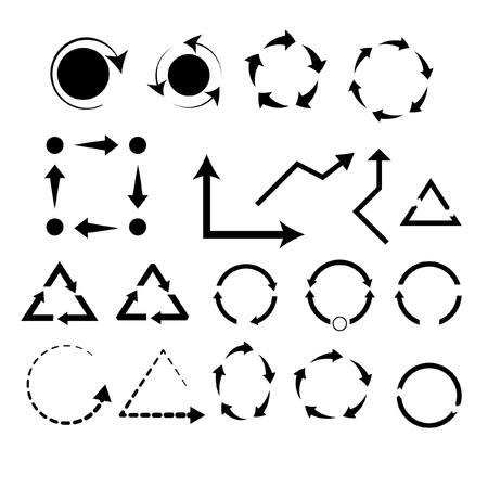 Set of black  universal arrows のイラスト素材