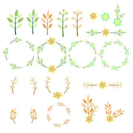 Wedding set with flowerのイラスト素材