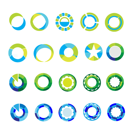 templates set abstract circle signs and symbolsのイラスト素材