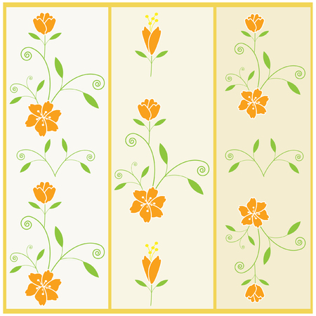 floral pattern with flower and leavesのイラスト素材