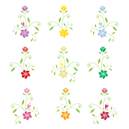 flowers on white backgroundのイラスト素材