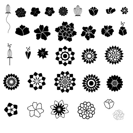 Flower icon collectionのイラスト素材