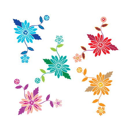 Floral pattern with flowers and leavesのイラスト素材