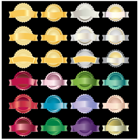 Set circle with ribbonのイラスト素材