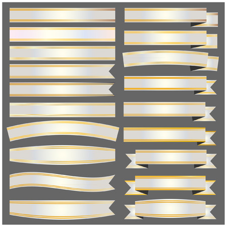 Silver ribbons and with goldのイラスト素材