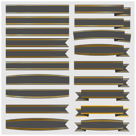 Vintage ribbons and with goldのイラスト素材