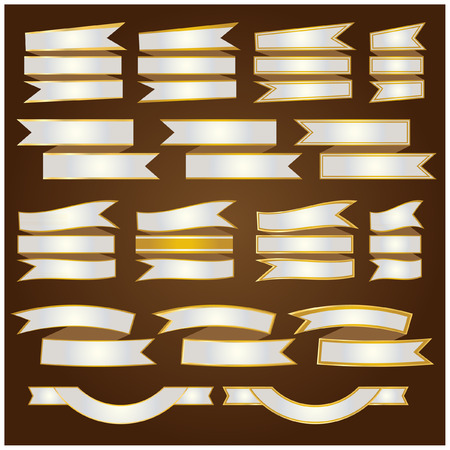 Set Silver ribbonsのイラスト素材