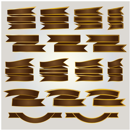 Set Bronze ribbonsのイラスト素材
