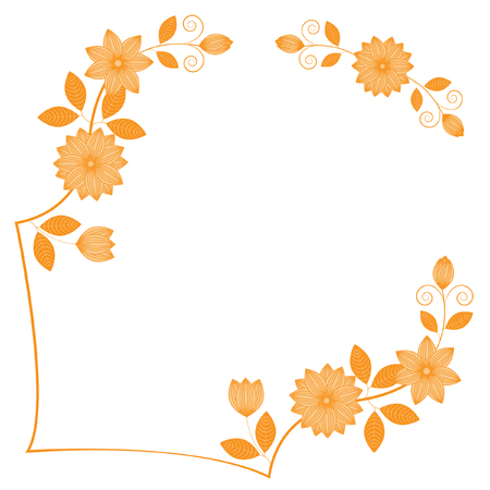 Frame hand drawing floralsのイラスト素材