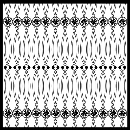 Floral oriental black isolated seamless backgroundのイラスト素材