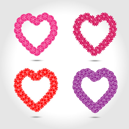 Hearts with flower vectorのイラスト素材