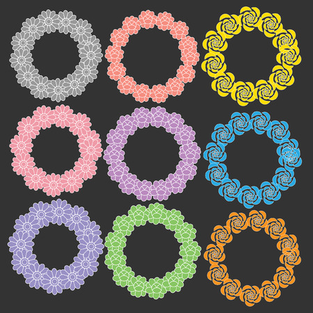 Circle with flower vectorのイラスト素材