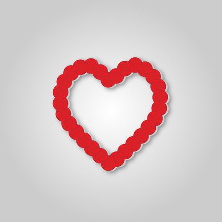 Heart with flower background vectorのイラスト素材