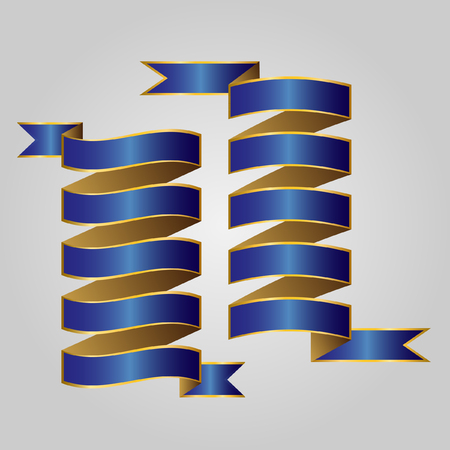 Blue with gold ribbon vectorのイラスト素材