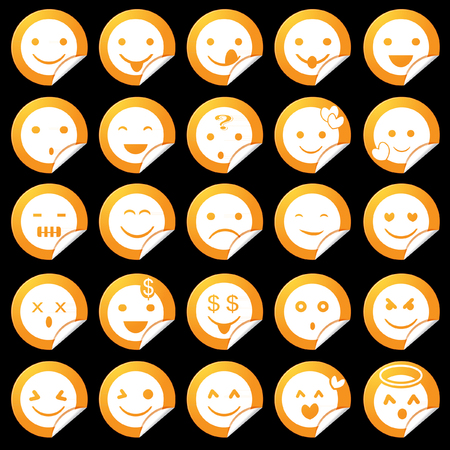 Emoticon Sticker Vector Setのイラスト素材