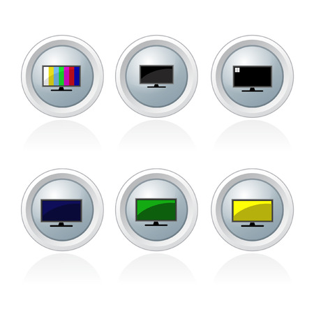Set of televison banner and buttonのイラスト素材