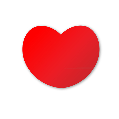 Cute red heart on white backgroundのイラスト素材