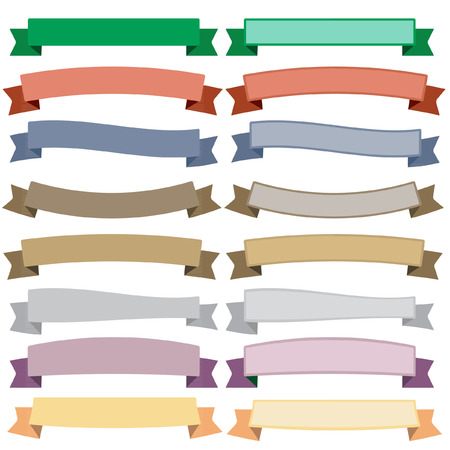 Ribbons and banners on white backgroundのイラスト素材