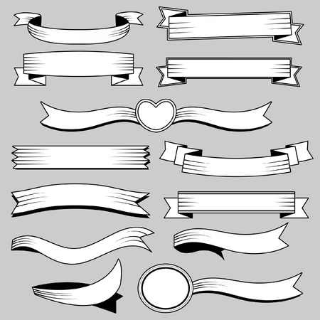 Ribbons banners in retro style vectorのイラスト素材