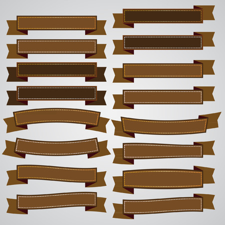 Vintage brown ribbon bannerのイラスト素材