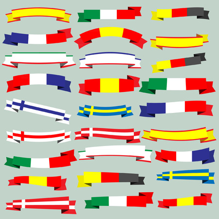 Ribbons and banners of europeのイラスト素材