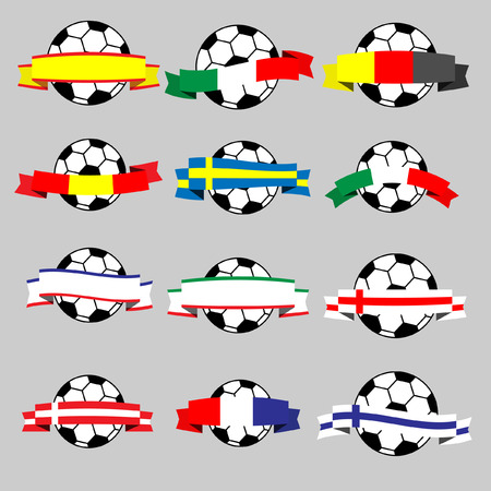 Ribbons of europe with footballのイラスト素材