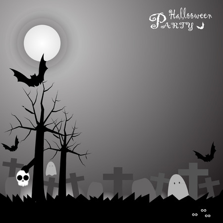 Halloween party scary background vectorのイラスト素材