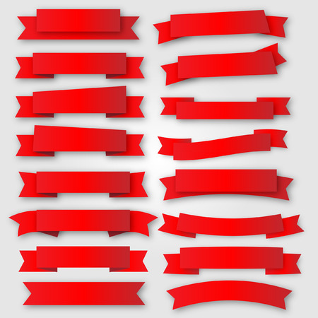 Red ribbons and banners vectorのイラスト素材