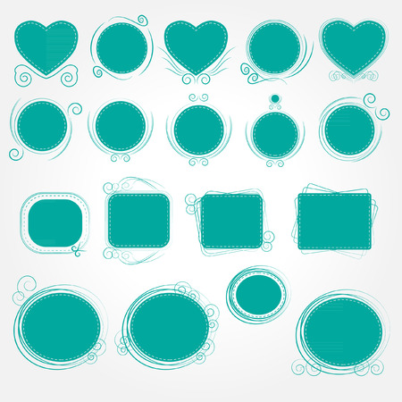Doodle frames collection vectorのイラスト素材