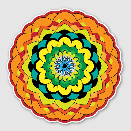 Colorful circular lace pattern vectorのイラスト素材