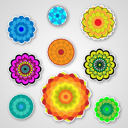 Colorful flower vectorのイラスト素材