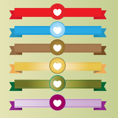 Hearts with ribbons vectorのイラスト素材