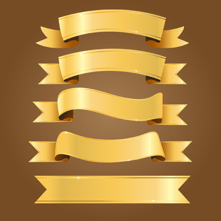 Gold Ribbon Vectorsのイラスト素材